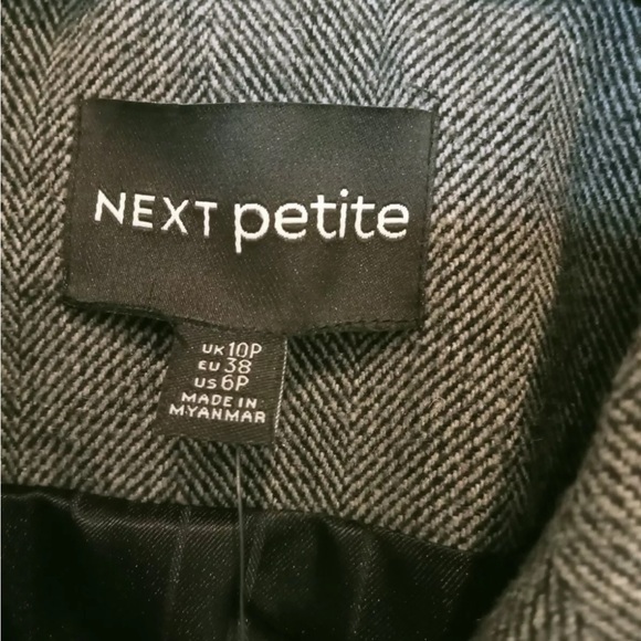 Next belted tweet jacket coat blazer size 6P US NWT - Picture 8 of 11